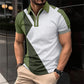 Camiseta de moda para hombre con cremallera y cuarto de cuarto