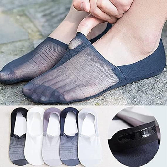💥Oferta especial por tiempo limitado: compre 1 y obtenga 4 gratis 💥5 pares de calcetines invisibles de seda helada (50% de descuento)