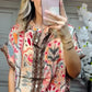 💕Conjunto de 2 piezas de top estampado y pantalones de pierna ancha para mujer（副本）