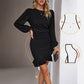 💝Elegante vestido de mujer con mangas abullonadas y dobladillo🎉 con flecos