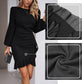 💝Elegante vestido de mujer con mangas abullonadas y dobladillo🎉 con flecos