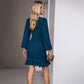 💝Elegante vestido de mujer con mangas abullonadas y dobladillo🎉 con flecos