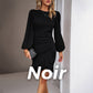 💝Elegante vestido de mujer con mangas abullonadas y dobladillo🎉 con flecos