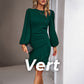 💝Elegante vestido de mujer con mangas abullonadas y dobladillo🎉 con flecos