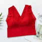 Camisola transpirable con cuello en V sin aros de encaje