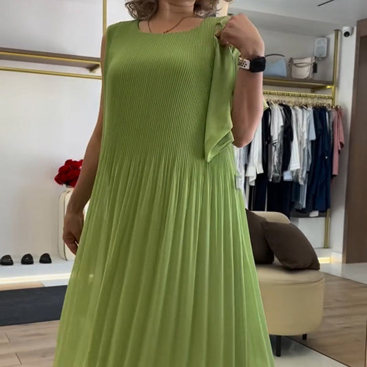 💃🏻Vestido plisado sin mangas de gasa para mujer