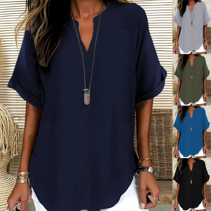 🌸Rebajas de primavera 50%👕de descuento en la camiseta de manga corta de moda holgada y lisa