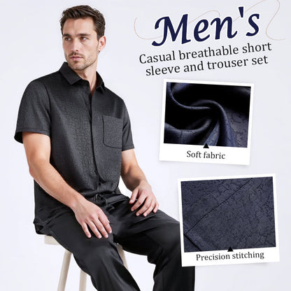 Conjunto casual de manga corta y pantalón transpirable para hombre