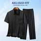 Conjunto casual de manga corta y pantalón transpirable para hombre
