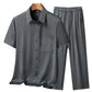 Conjunto casual de manga corta y pantalón transpirable para hombre