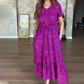 🌸Vestido floral con cuello en V para mujer de talla grande
