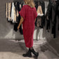 ✨ 2025 Nuevo vestido midi con brillo y cuello en V elegante para mujer
