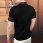 Camiseta de 3 botones con solapa de moda para hombre