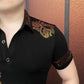 Camiseta de 3 botones con solapa de moda para hombre