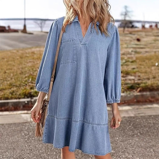 🔥49% OFF Vestido de mezclilla para mujer Last Day🔥- Casual Chic, tela suave, no te lo pierdas