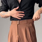 Pantalones de vestir plisados clásicos para hombre