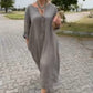 Vestido suelto con detalle de botones único para mujer