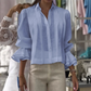 Camisa elegante con mangas de volantes y pliegues