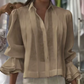 Camisa elegante con mangas de volantes y pliegues