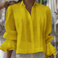 Camisa elegante con mangas de volantes y pliegues