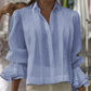 Camisa elegante con mangas de volantes y pliegues