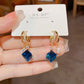 "Aurora Kiss"--Pendientes de cristal azul