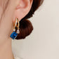 "Aurora Kiss"--Pendientes de cristal azul