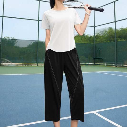 Conjunto de Top y Pantalones Capri de Secado Rápido para Exteriores