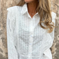 Top de solapa con ribete de encaje casual para mujer