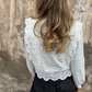 Top de solapa con ribete de encaje casual para mujer