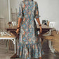 Vestido boho con volantes y cuello en V