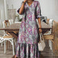 Vestido boho con volantes y cuello en V