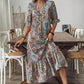 Vestido boho con volantes y cuello en V