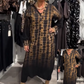 Vestido largo suelto con cuello en V y estampado de leopardo para mujer