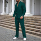 Conjunto de camisa y pantalón de punto gofre para hombre