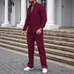 Conjunto de camisa y pantalón de punto gofre para hombre