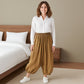 Pantalones sueltos de cintura alta estilo linterna