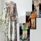 Conjunto de 2 piezas de top con cremallera estampada y pantalones de pierna ancha