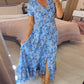 👗Vestido Largo de Estampado Floral para Mujer | Corte A-Line con Cuello en V + Fresco y Versátil para Verano✨