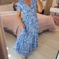 👗Vestido Largo de Estampado Floral para Mujer | Corte A-Line con Cuello en V + Fresco y Versátil para Verano✨