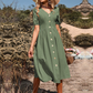 Vestido casual con cuello en V para mujer