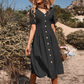 Vestido casual con cuello en V para mujer