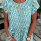 Vestido estampado de cuello redondo para mujer