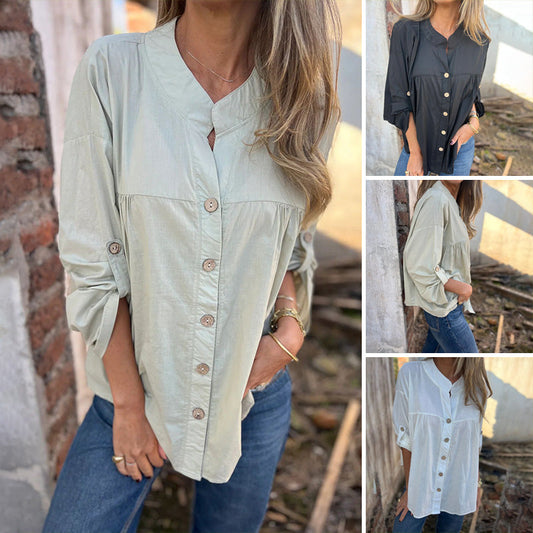 Top casual de color sólido para mujer
