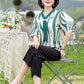 Elegante conjunto de top con cuello en V y pantalones rectos