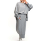 Conjunto de 2 piezas de sudadera y falda de cuello redondo para mujer
