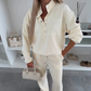 Conjunto de 2 piezas de tops y pantalones de manga larga casual para mujer