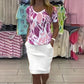 👗 1 conjunto = 5 atuendos! Top estampado + falda - Listo para el trabajo / cita / fin de semana