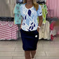 👗 1 conjunto = 5 atuendos! Top estampado + falda - Listo para el trabajo / cita / fin de semana