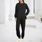 Conjunto de dos piezas de sudadera y pantalones acogedores para mujer